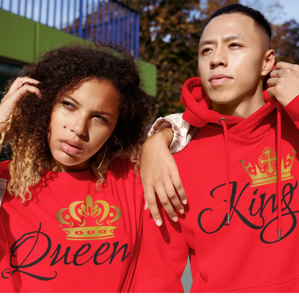 King and Queen couple sweatshirts, couple sweat shirts, matching couple shirts