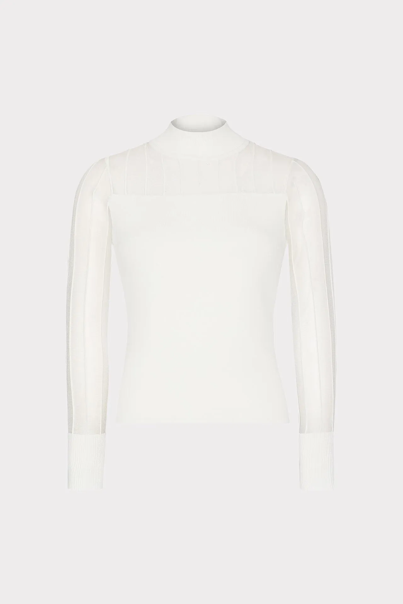 Krissy Sheer Knit Mockneck Top