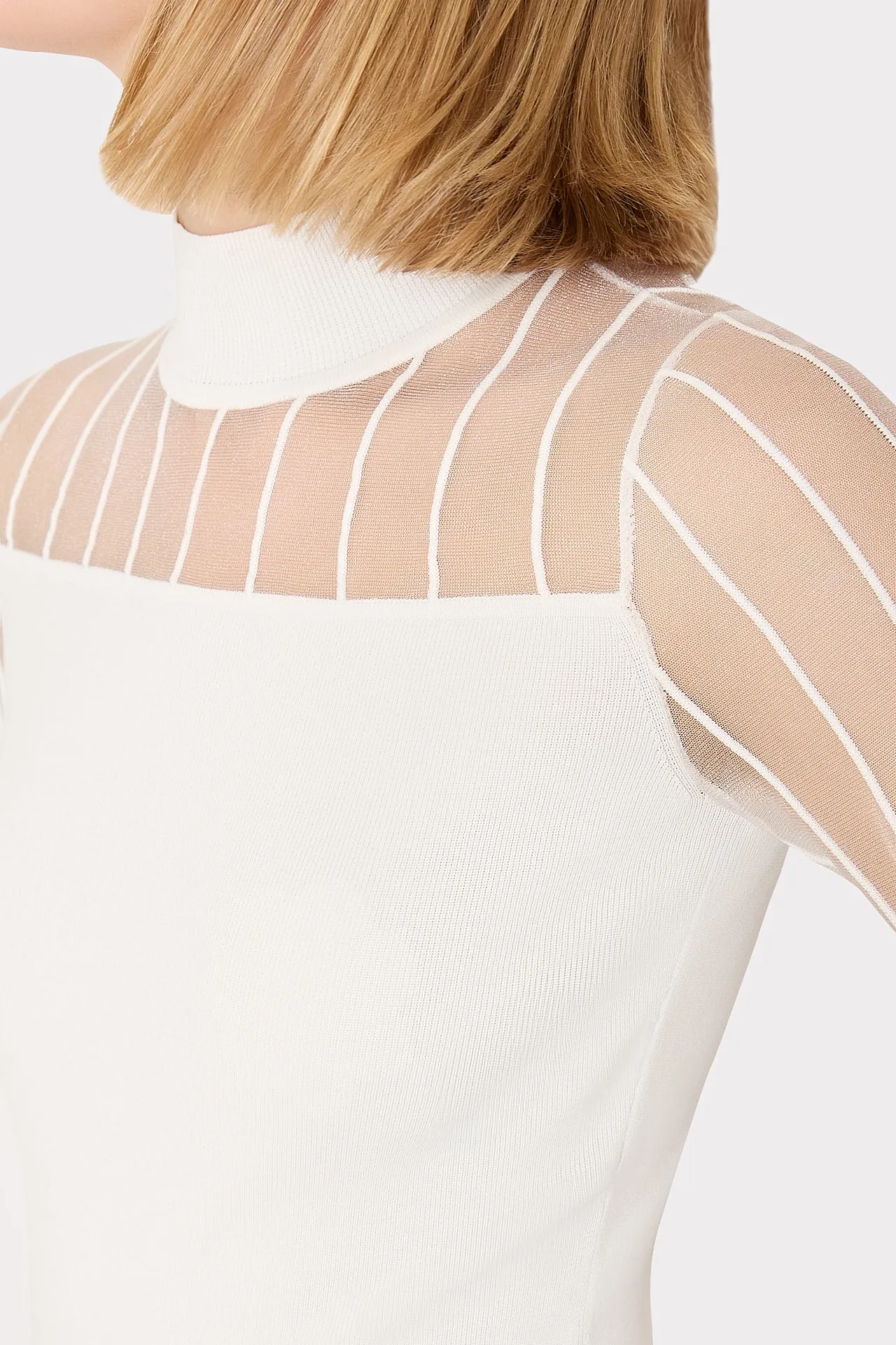 Krissy Sheer Knit Mockneck Top