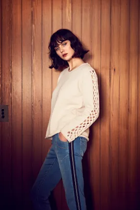 Lattice Sweater - Peach Mist
