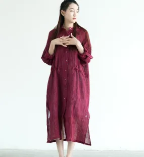 Linen Dresses Women Long  Dresses Long Sleeve