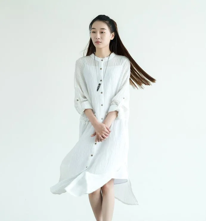 Linen Dresses Women Long  Dresses Long Sleeve