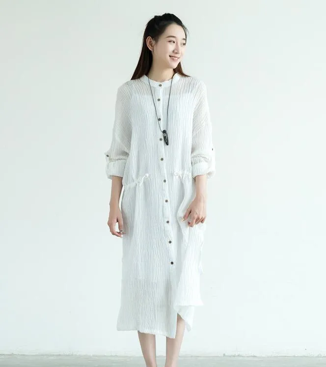 Linen Dresses Women Long  Dresses Long Sleeve