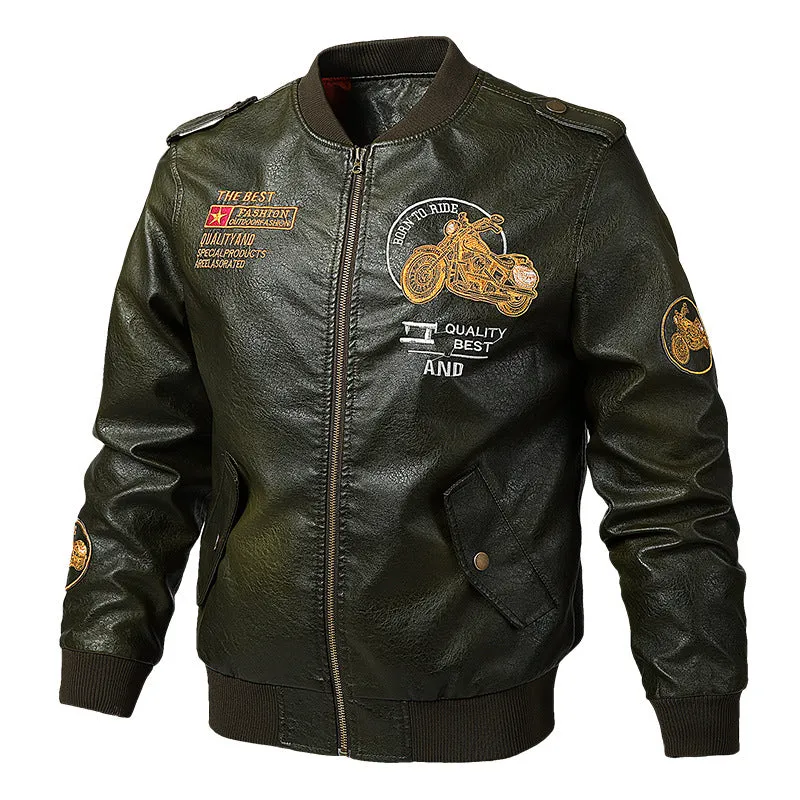 Locomotive Style Baseball Collar Men's Jacket