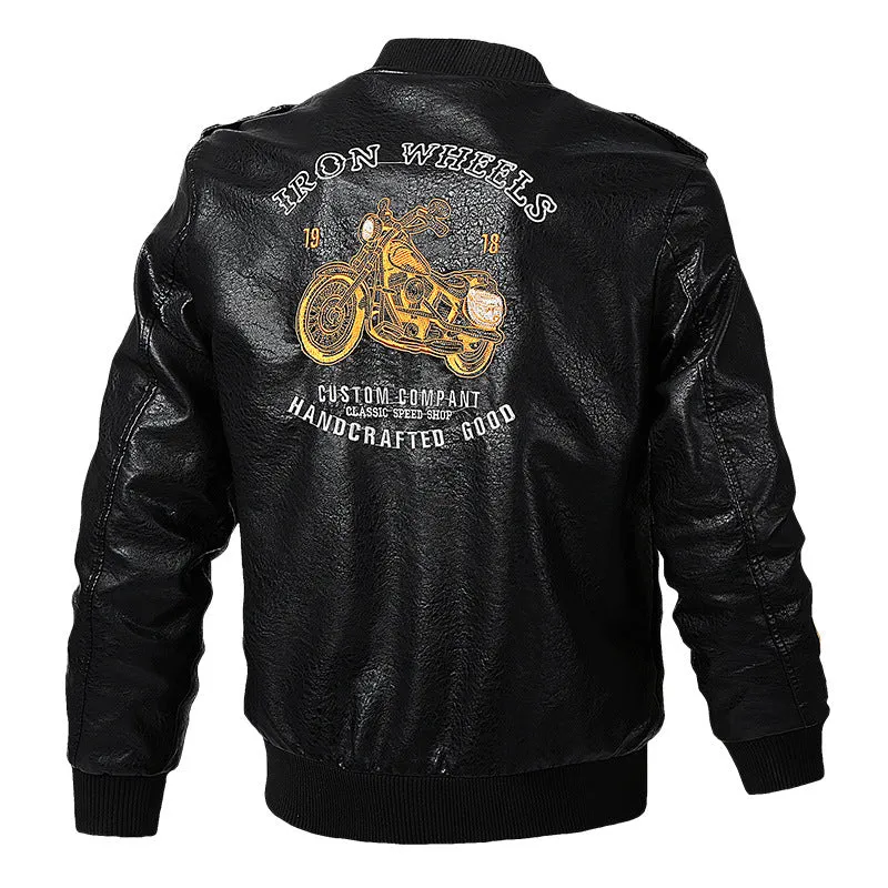 Locomotive Style Baseball Collar Men's Jacket
