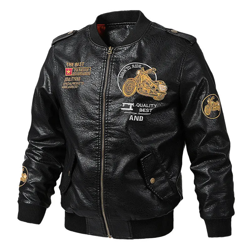 Locomotive Style Baseball Collar Men's Jacket