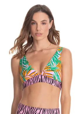 Maaji Subtle Petals Allure Long Line Triangle Bikini Top