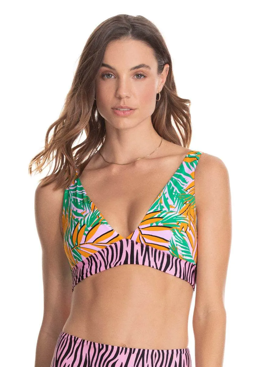 Maaji Subtle Petals Allure Long Line Triangle Bikini Top