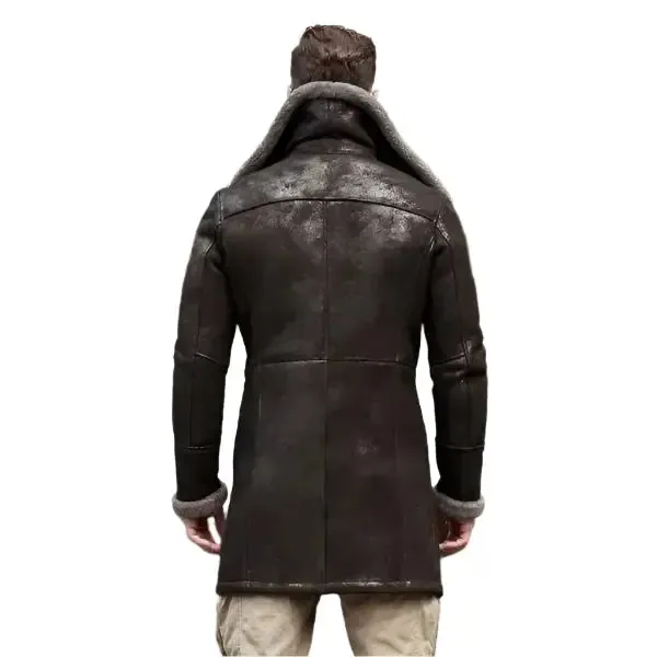 Men's Black B7 Shearling Leather Coat – Warm & Stylish