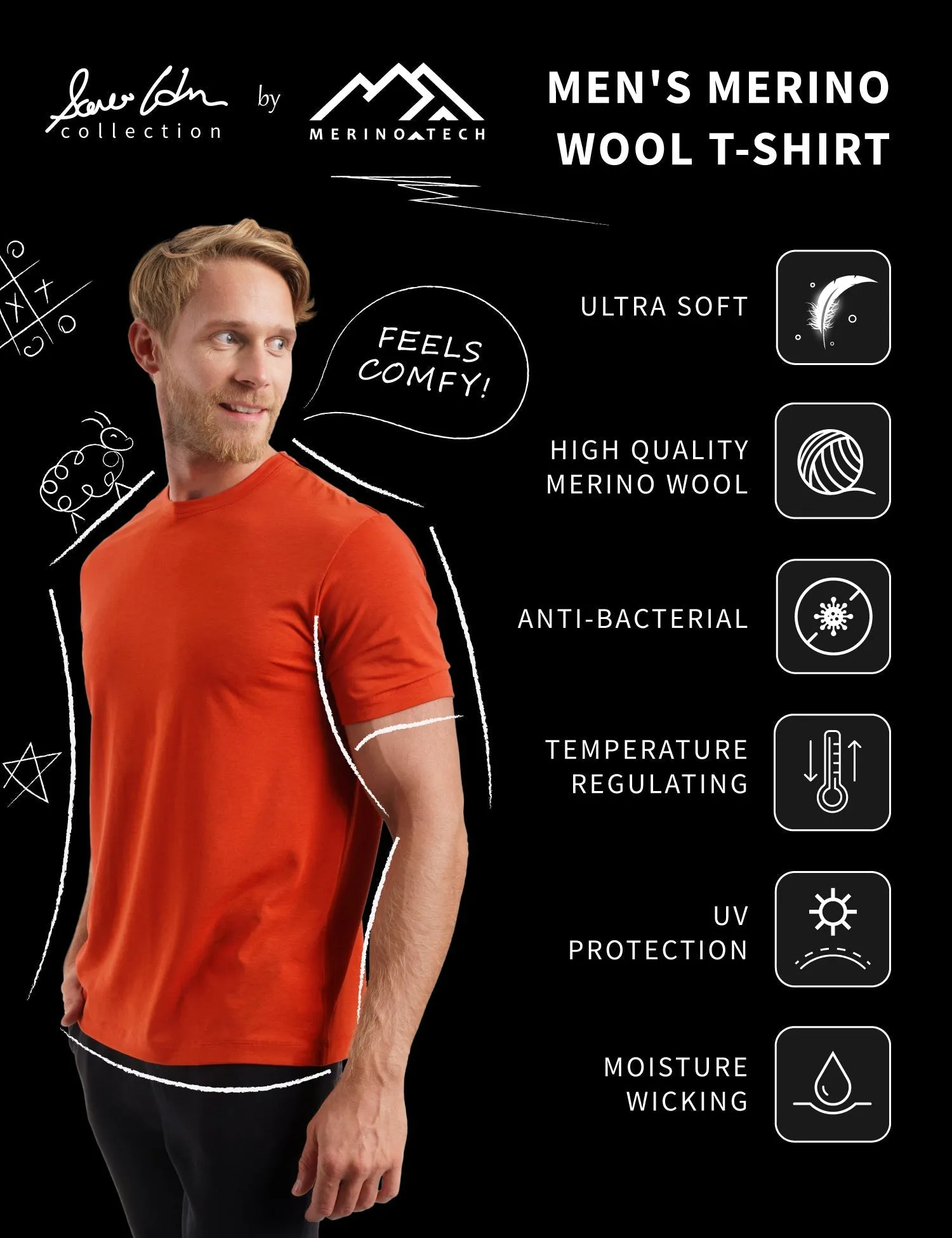 Men's Merino T-shirt 165 Navy