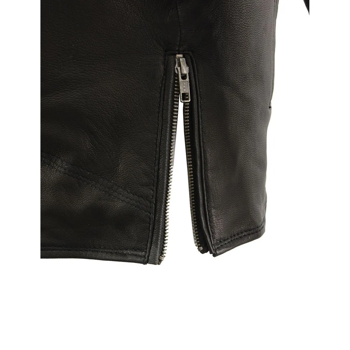 MLM1516 Black Real Leather Motorcycle Jacket for Men  James Brando Style Biker Jacket