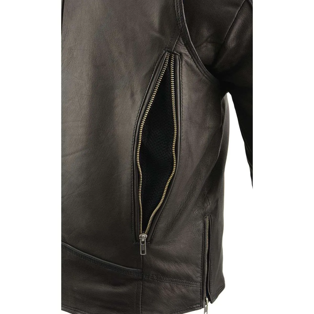 MLM1516 Black Real Leather Motorcycle Jacket for Men  James Brando Style Biker Jacket