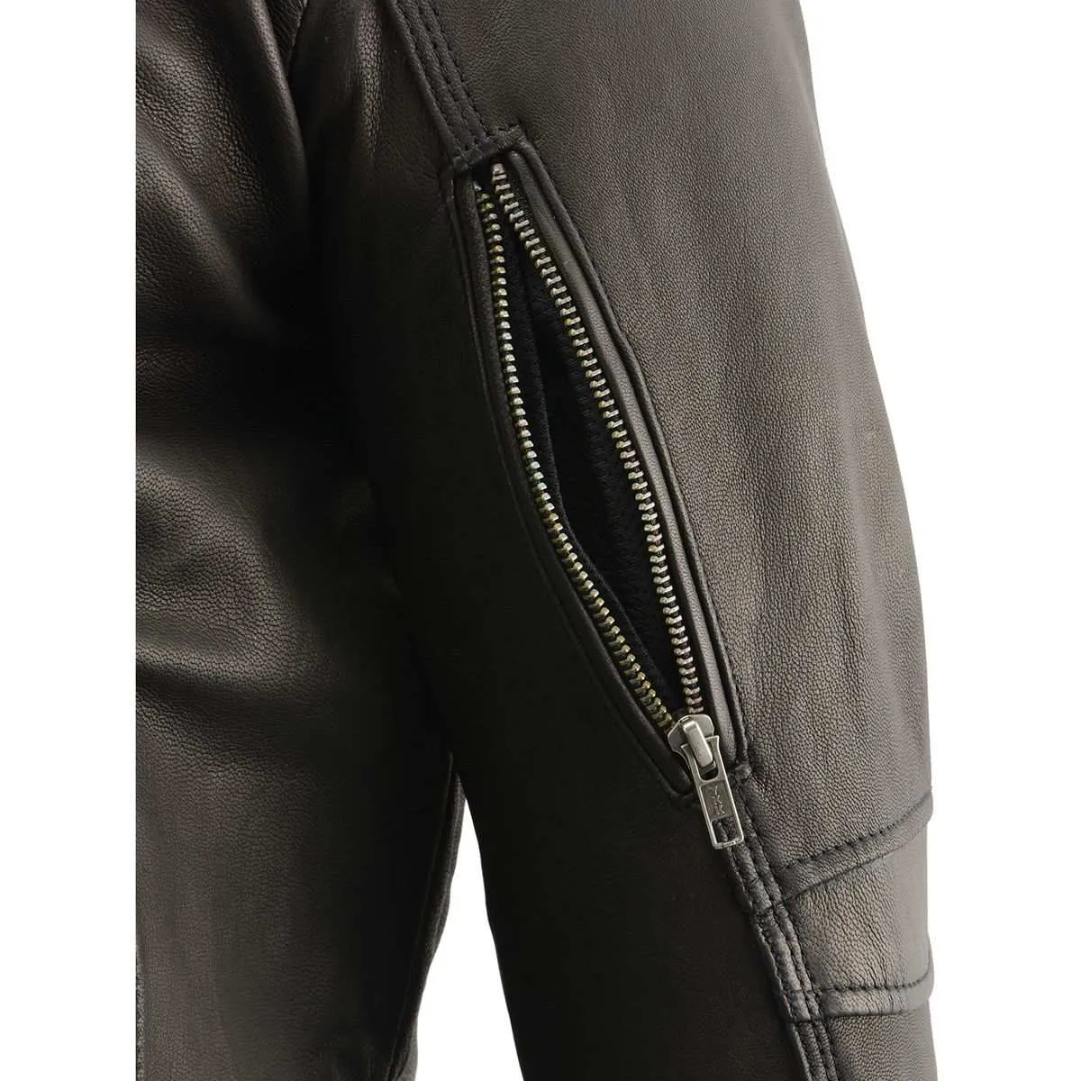 MLM1516 Black Real Leather Motorcycle Jacket for Men  James Brando Style Biker Jacket