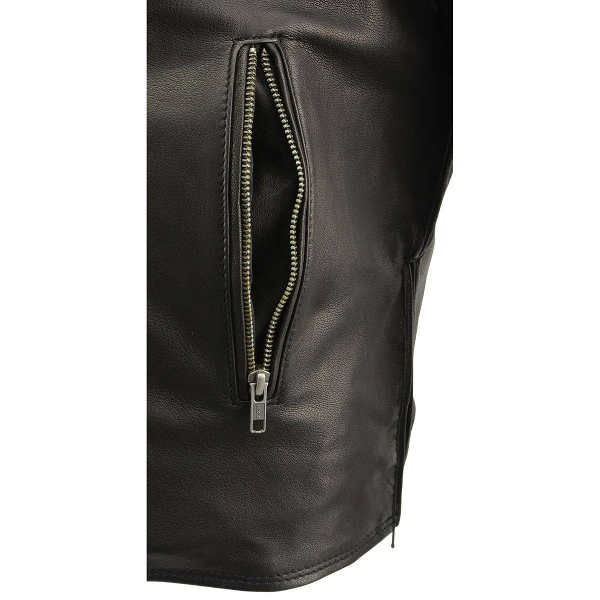 MLM1516 Black Real Leather Motorcycle Jacket for Men  James Brando Style Biker Jacket