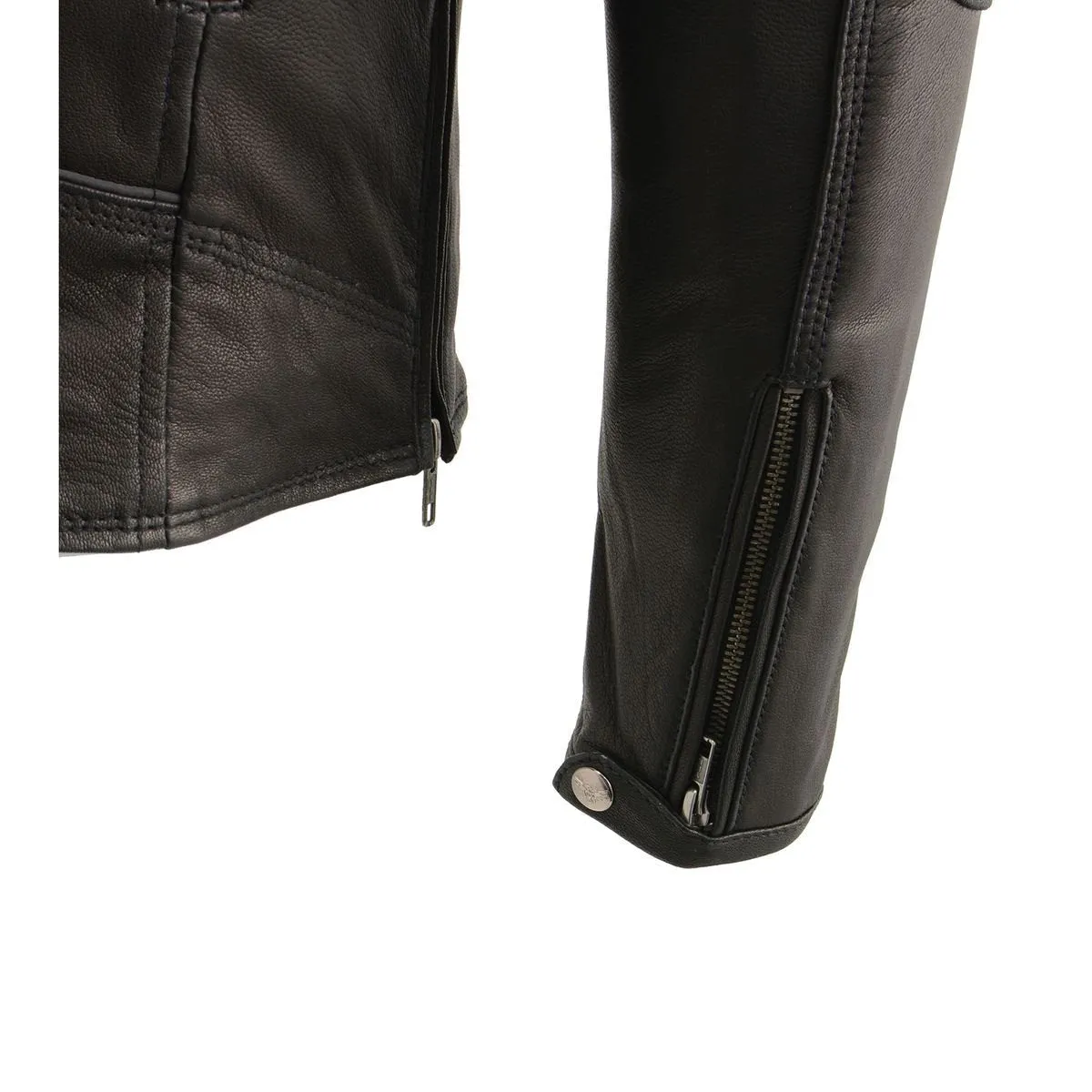 MLM1516 Black Real Leather Motorcycle Jacket for Men  James Brando Style Biker Jacket