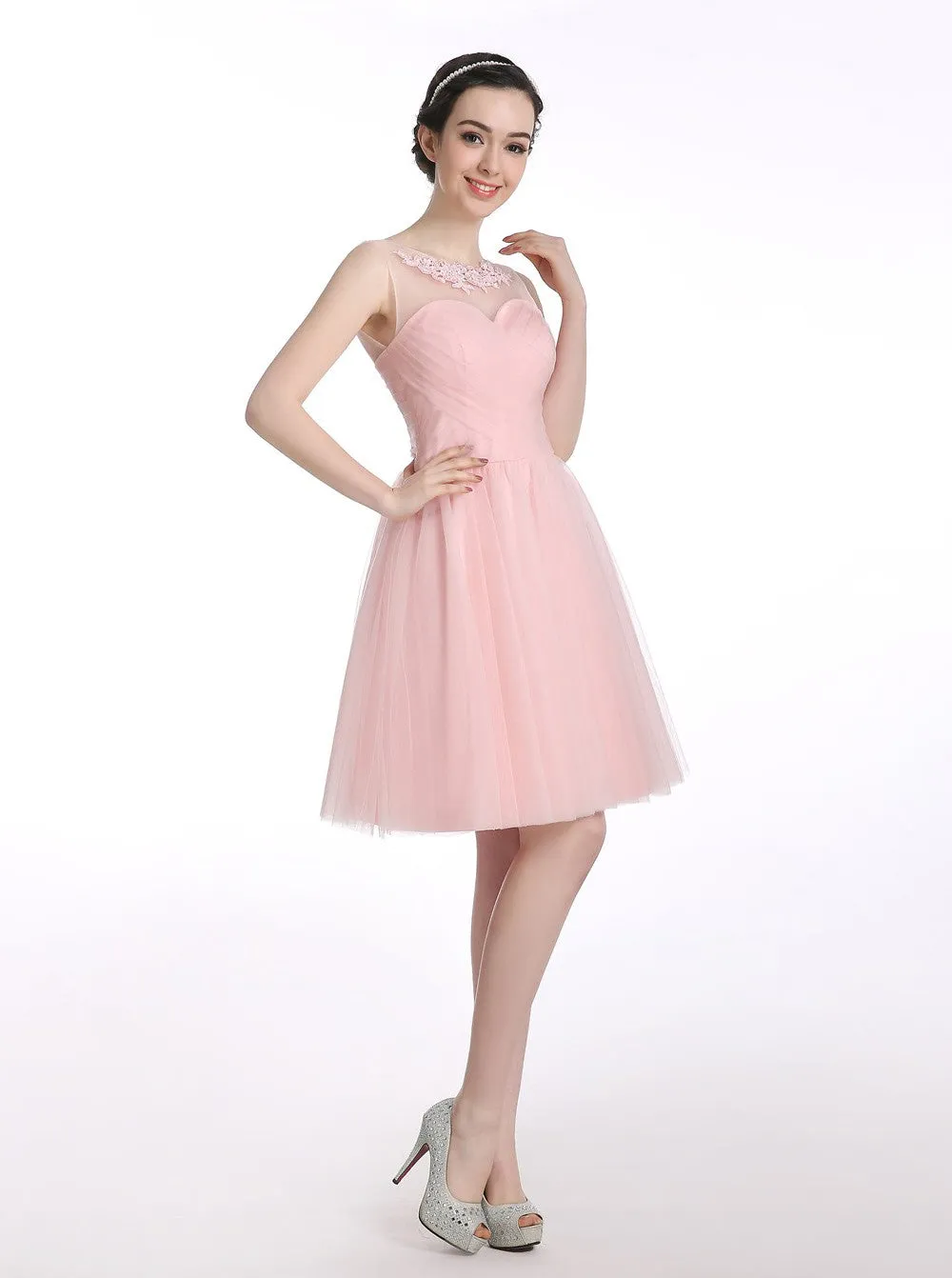Pink Sweet 16 Dresses,Tulle Sweet 16 Dress,Short Sweet 16 Dress,Cute Homecoming Dress,SW00012