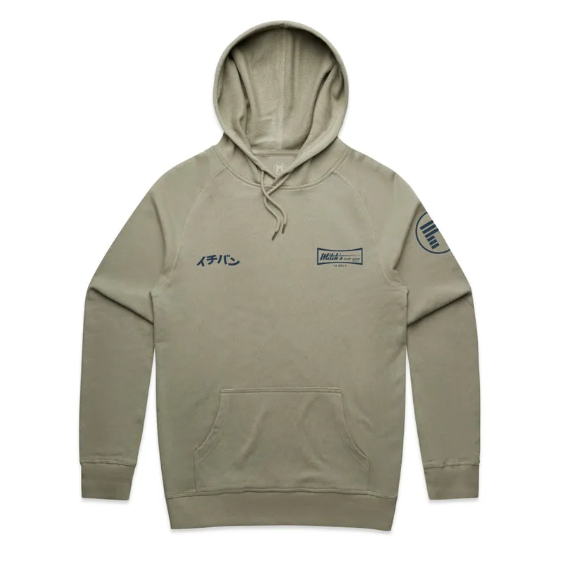 Premium Respect Hooded Sweatshirt with Mitchs Surf Shop Logo – Comfortable & Stylish Beachwear