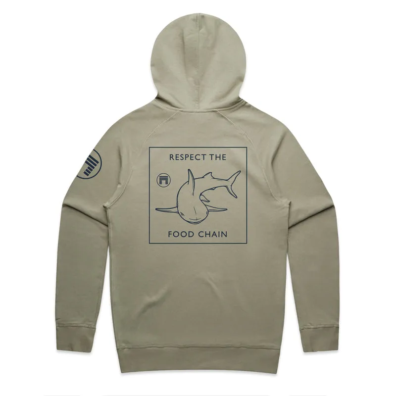 Premium Respect Hooded Sweatshirt with Mitchs Surf Shop Logo – Comfortable & Stylish Beachwear
