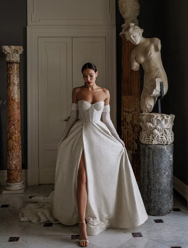 Romantic Sweet Heart Neckline White Wedding Dress