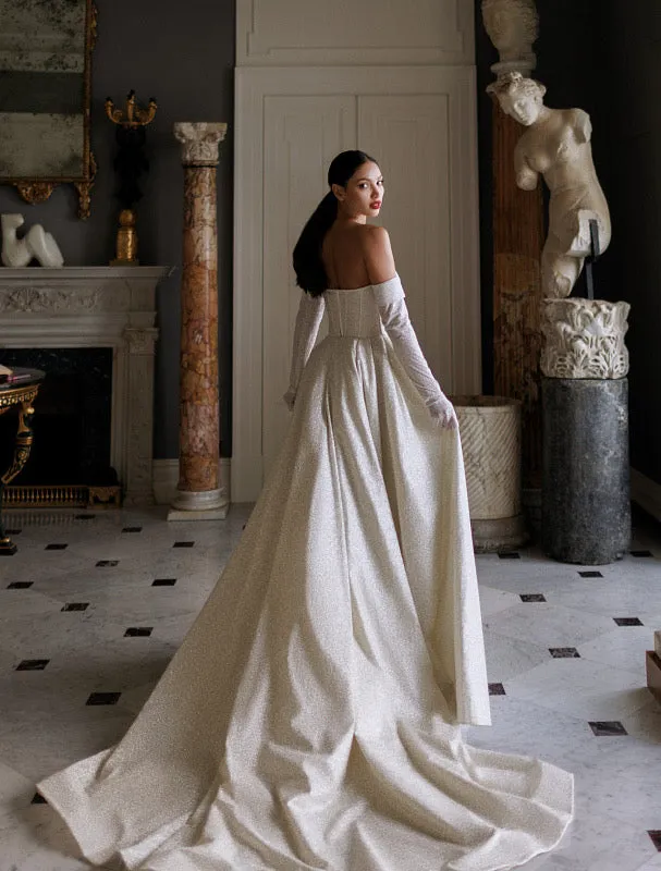 Romantic Sweet Heart Neckline White Wedding Dress