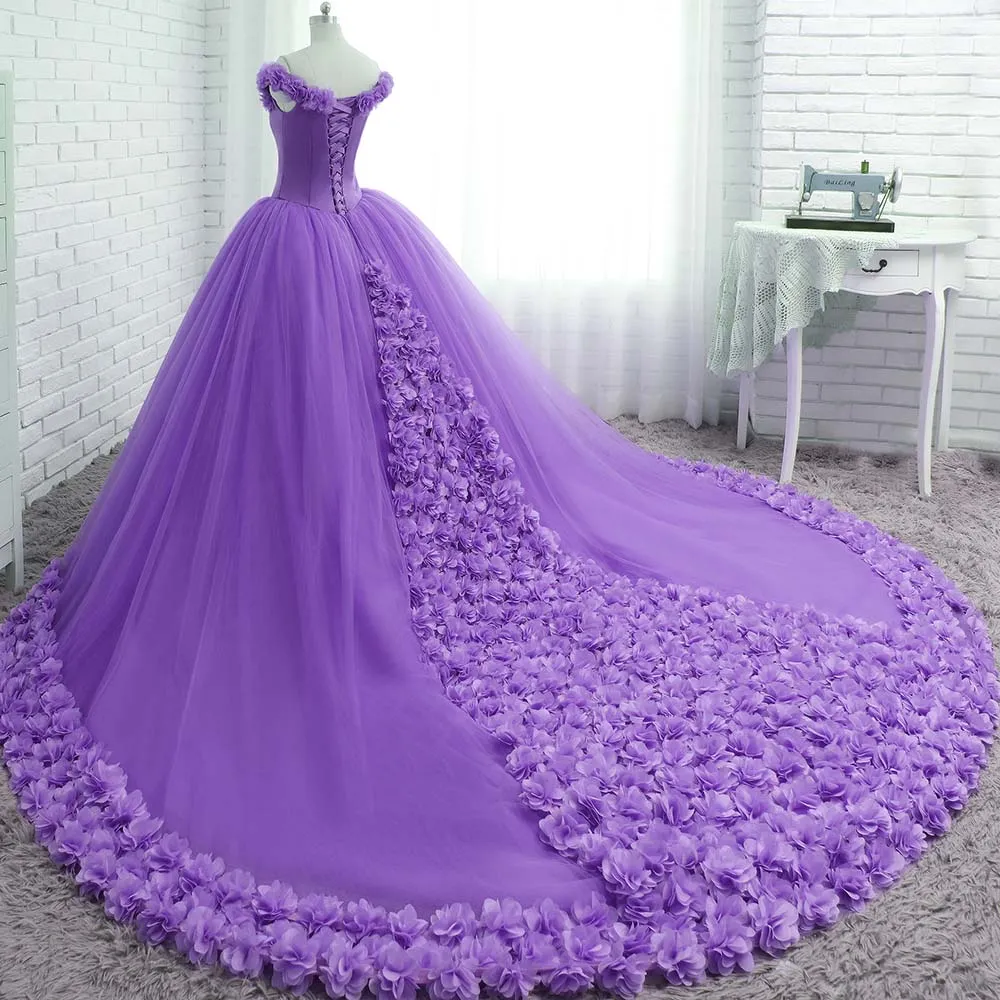 Siaoryne LP1008 Ball Gown Quinceanera Dresses Pink Flowers Debutante Gown Sweet 16 Dresses