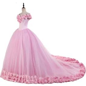 Siaoryne LP1008 Ball Gown Quinceanera Dresses Pink Flowers Debutante Gown Sweet 16 Dresses