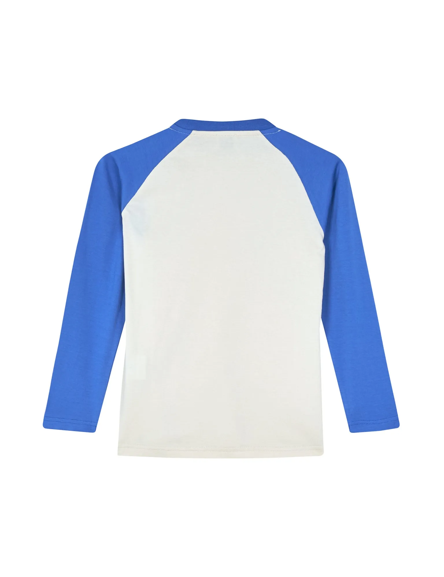 Single Thorlino L/S Raglan Tee, Almond Milk/Amparo Blue