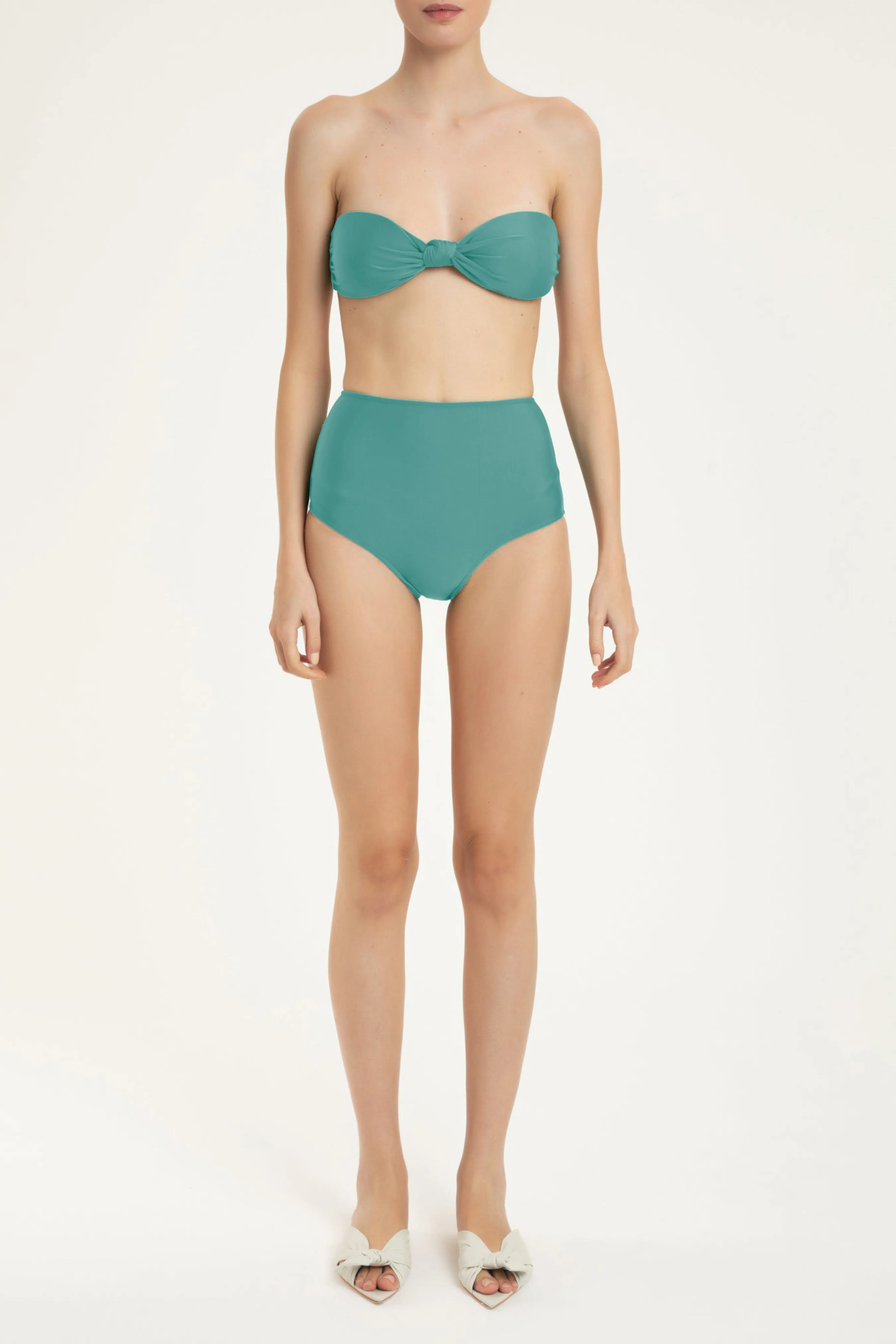 Solid Hot Pants Bandeau Bikini