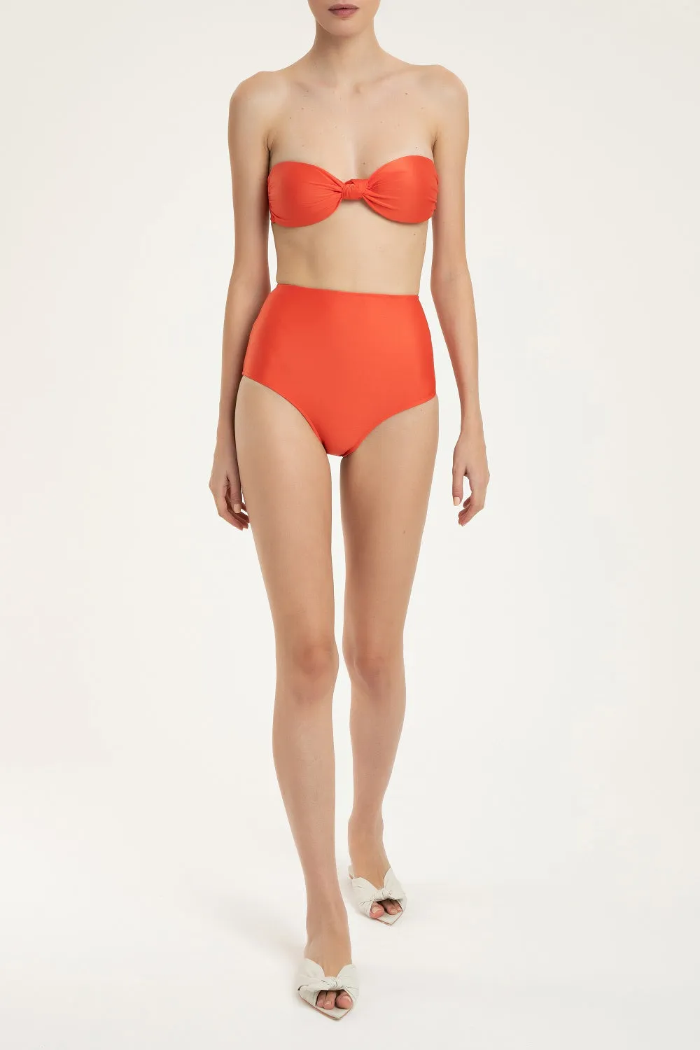 Solid Hot Pants Bandeau Bikini