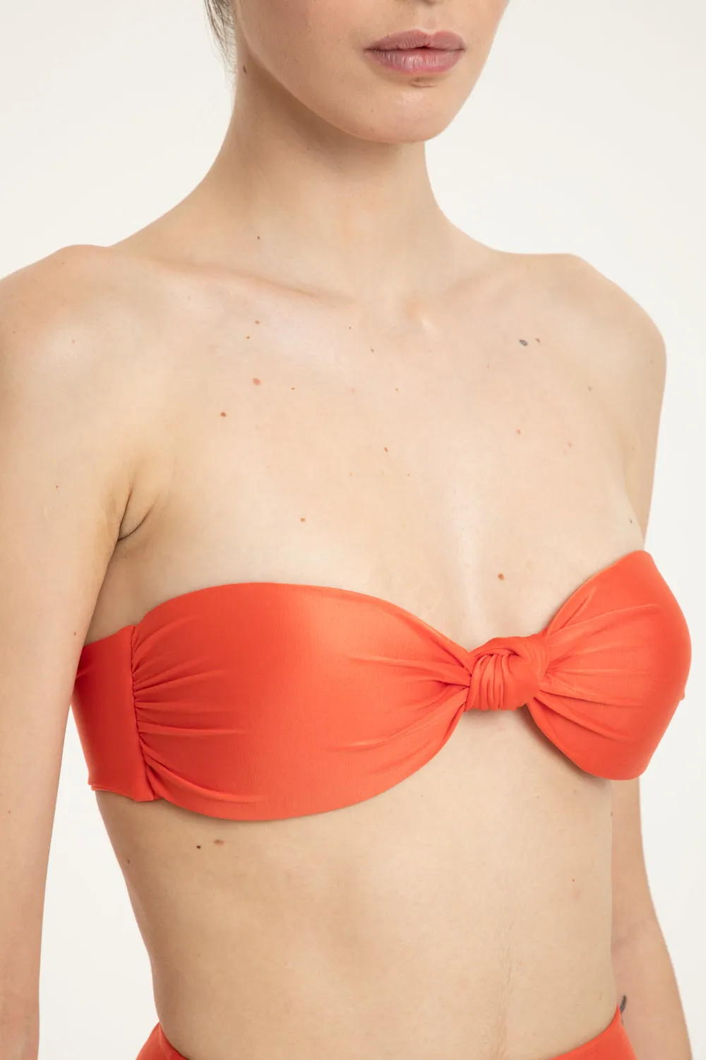 Solid Hot Pants Bandeau Bikini