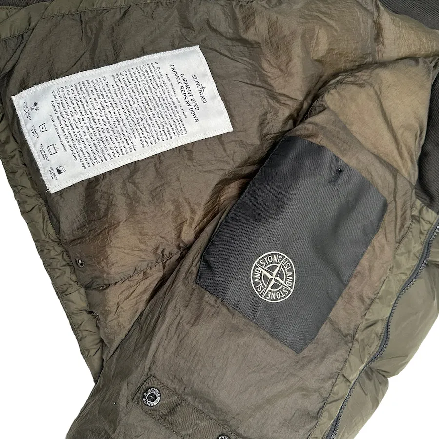 STONE ISLAND AW13 GREEN CRINKLE REPS NY DOWN VEST