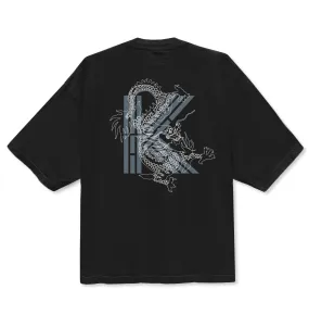 TRIGRAM K DRAGON DROP SHOULDER TEE (BLACK)