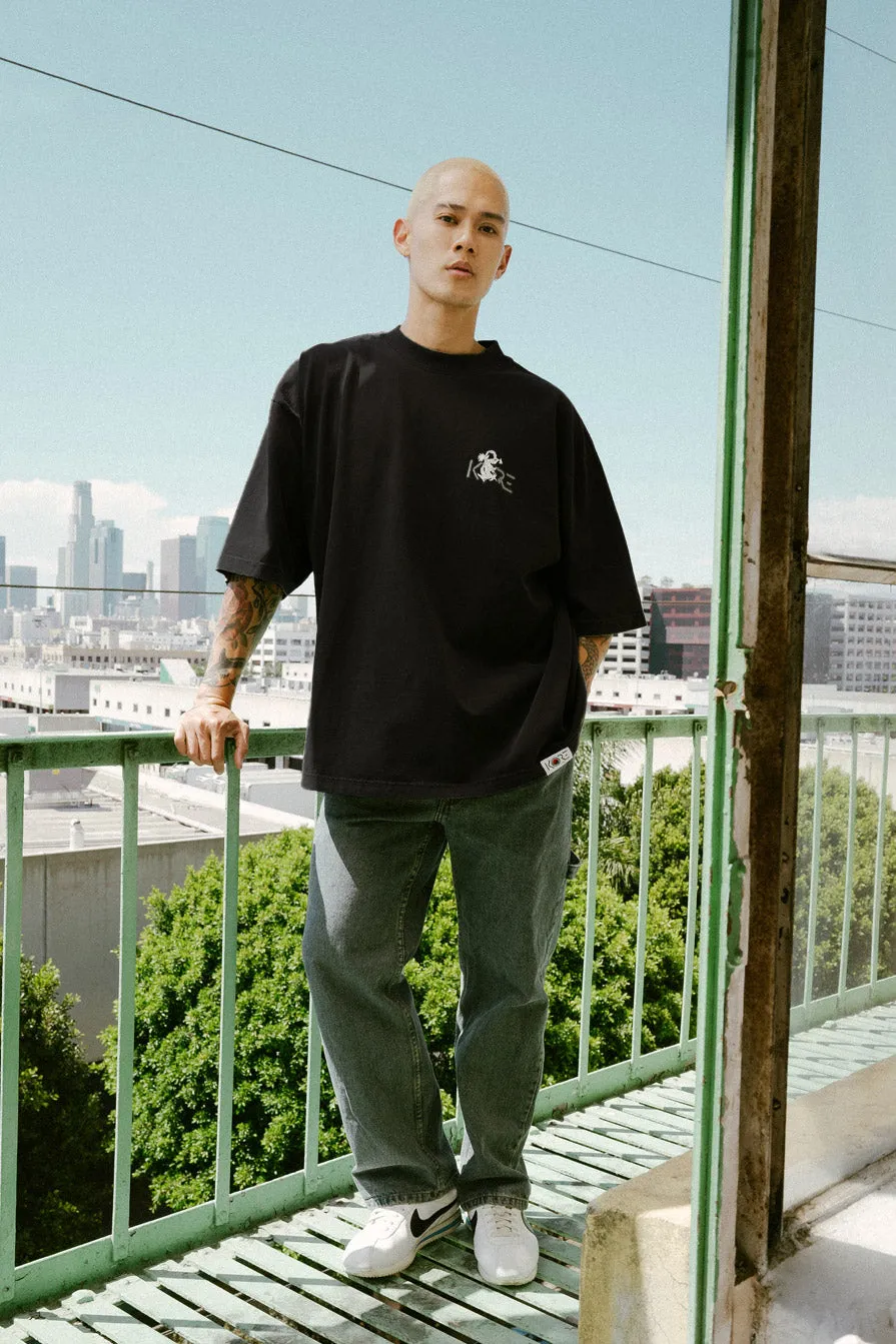 TRIGRAM K DRAGON DROP SHOULDER TEE (BLACK)
