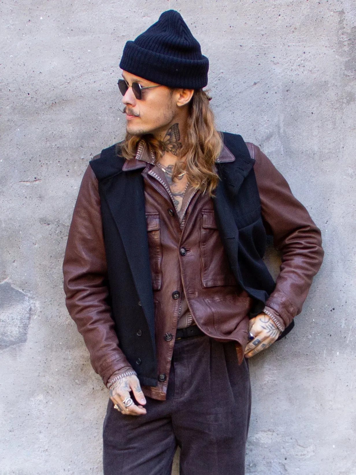 Uncle Bright, Jean Leather, Reddish Brown