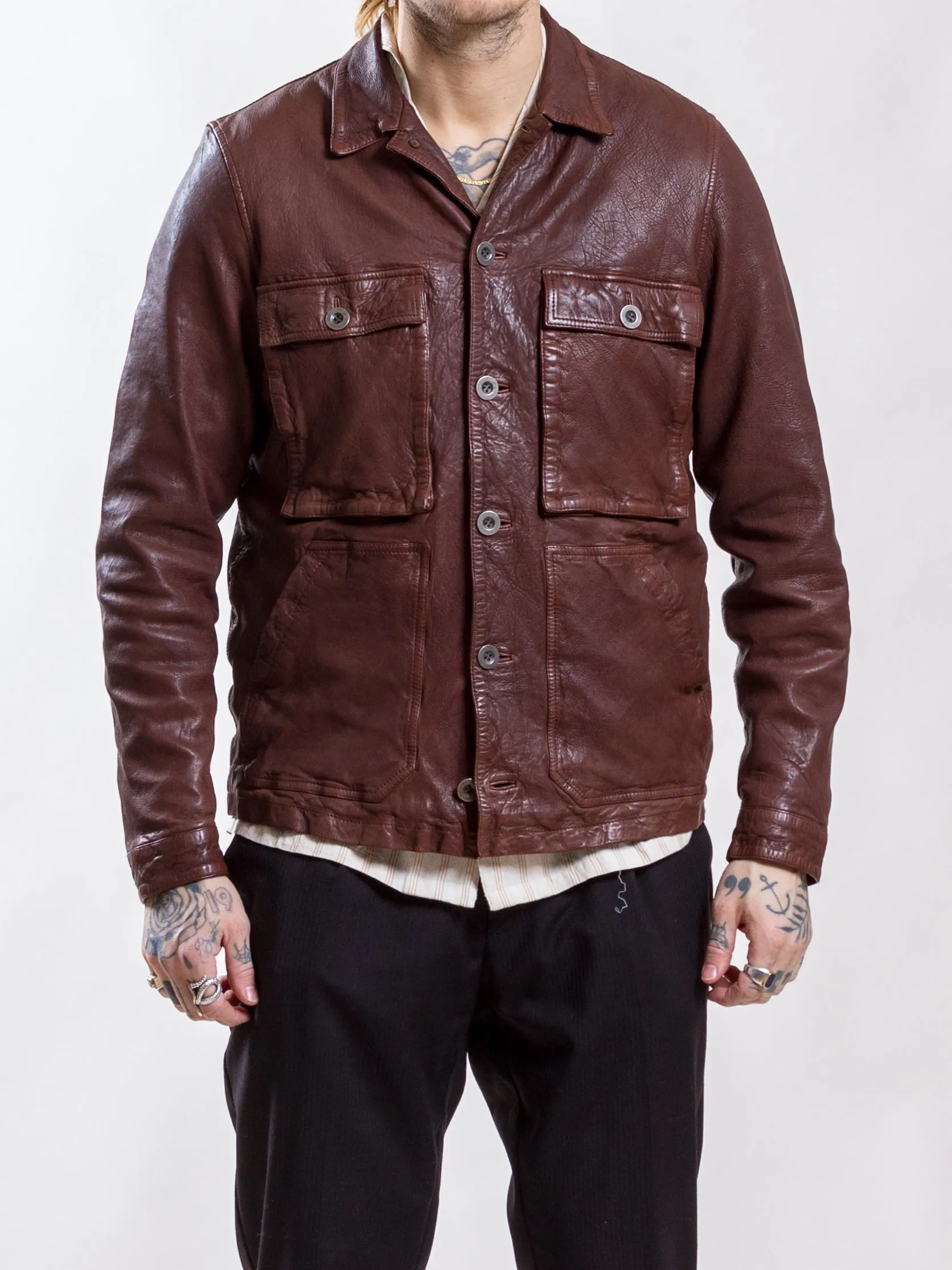 Uncle Bright, Jean Leather, Reddish Brown