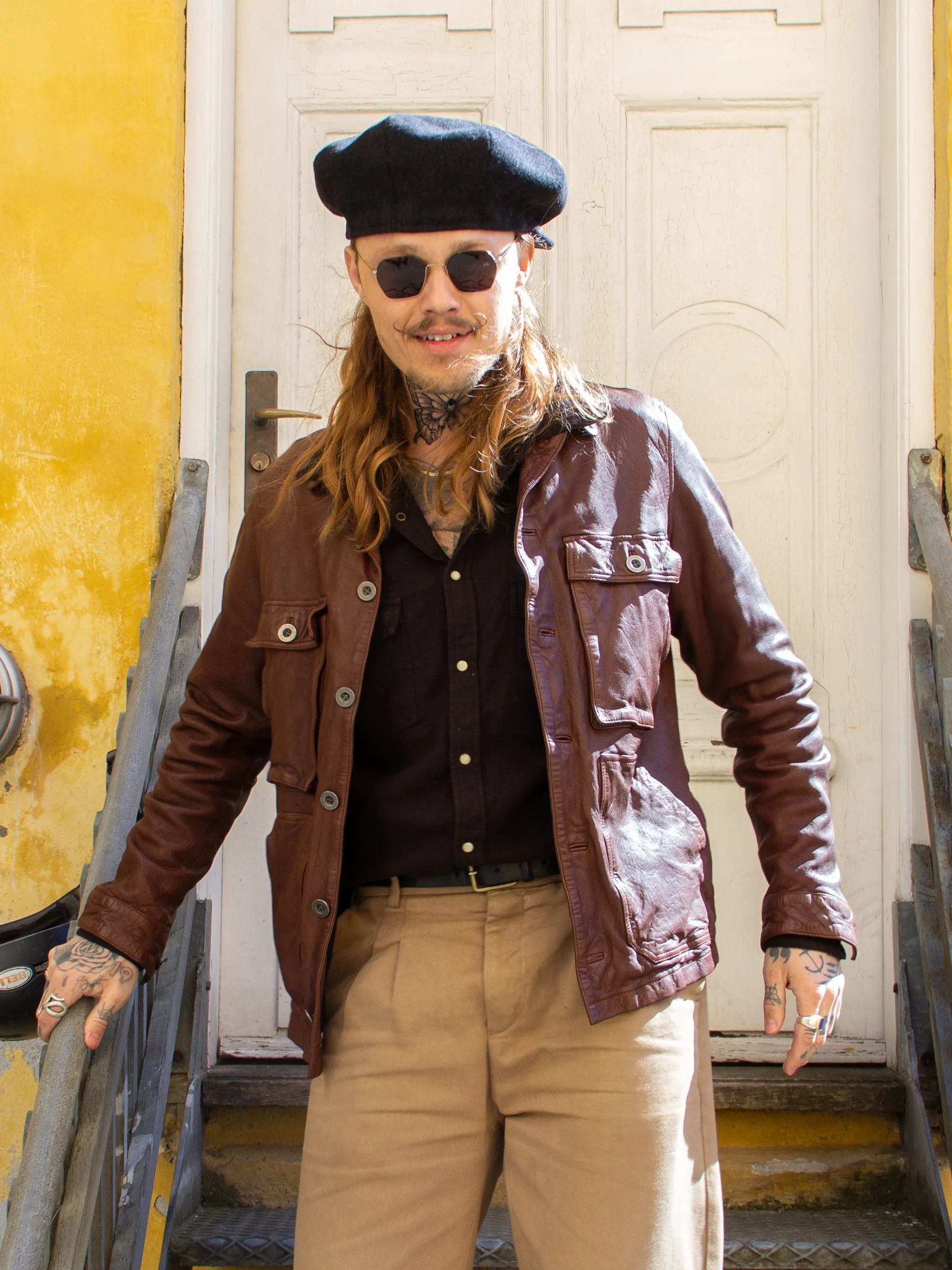 Uncle Bright, Jean Leather, Reddish Brown