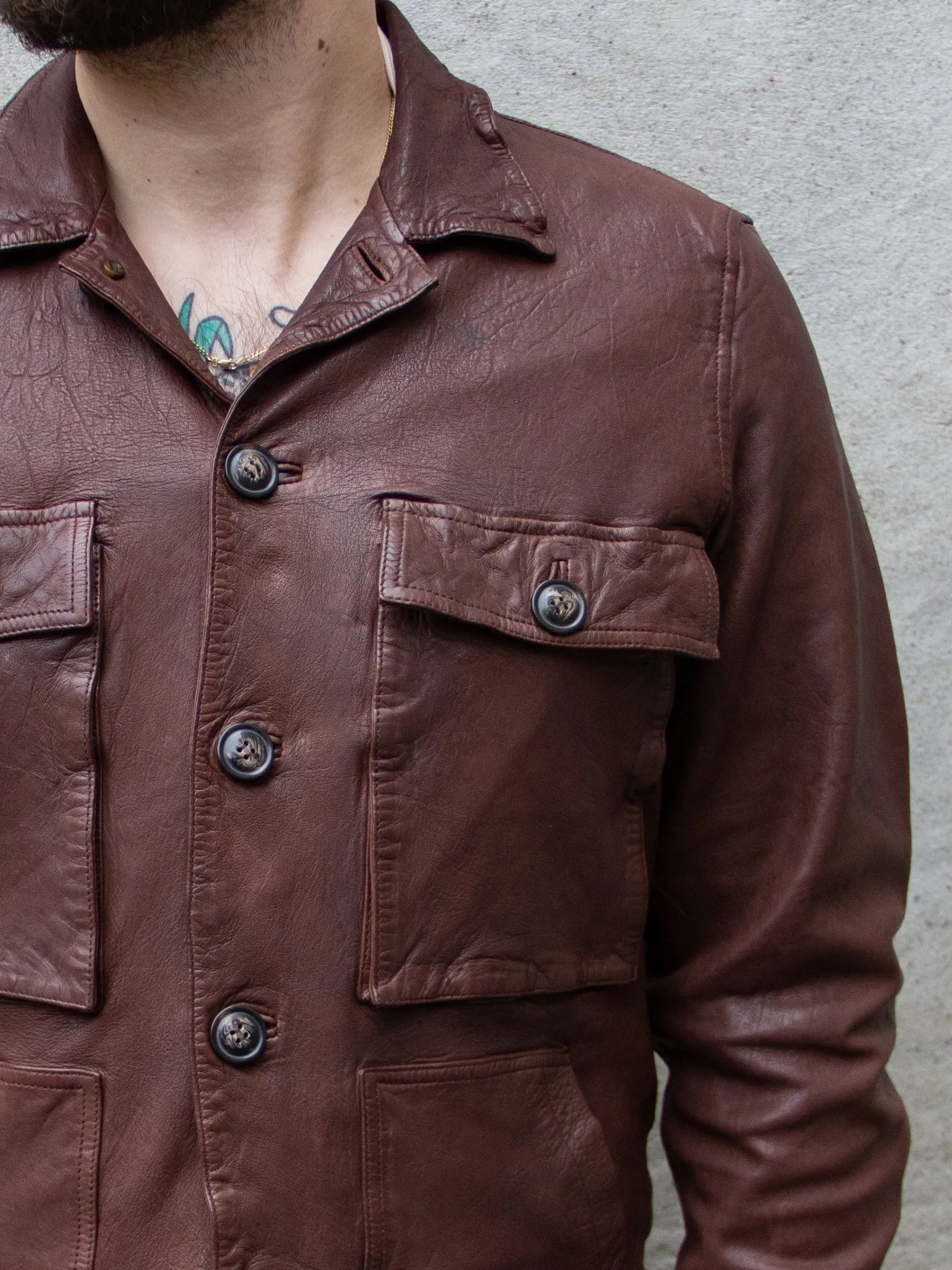 Uncle Bright, Jean Leather, Reddish Brown