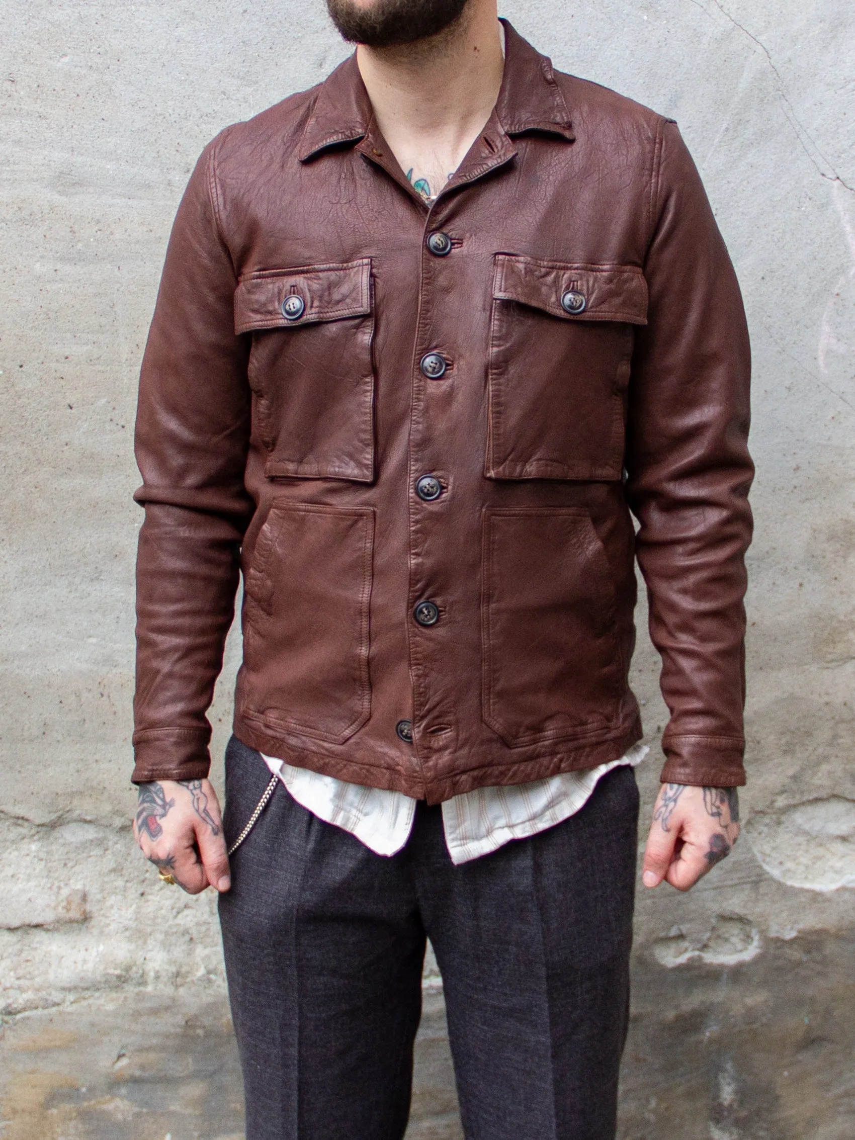 Uncle Bright, Jean Leather, Reddish Brown
