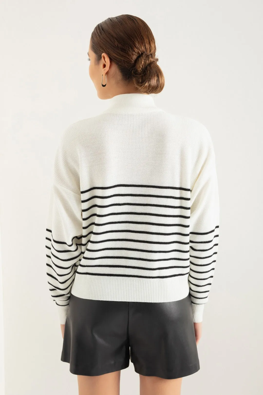 Women Zipper Long Sleeve Knitwear Sweater